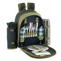 VonShef 2 Person Green Picnic Backpack