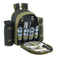 VonShef 4 Person Green Picnic Backpack