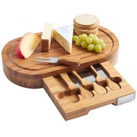VonShef Oval Bamboo Cheese Board Set