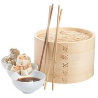 VonShef 2 Tier 8\'\' Bamboo Steamer