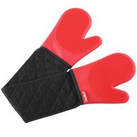 VonShef Red Silicone Double Non-Slip Oven Glove