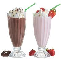 vonshef set of 2 milkshake glasses