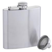 VonShef 6oz Stainless Steel Hip Flask with Funnel