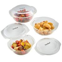 VonShef Glass Casserole Dish Set of 3