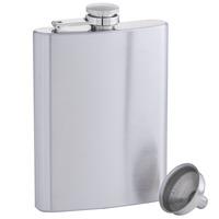 VonShef 8oz Stainless Steel Hip Flask with Funnel