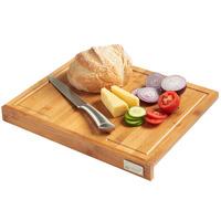 VonShef 100% Bamboo Wooden Chopping Board with Counter Edge