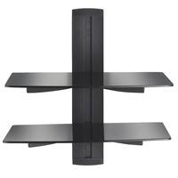 vonhaus 2x floating glass shelf black