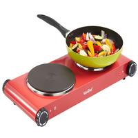 VonShef Red Double Hot Plate