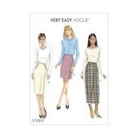 Vogue Ladies Easy Sewing Pattern 9209 Fitted Buttoned Wrap Skirts
