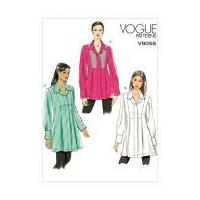 vogue ladies easy sewing pattern 9058 fitted tunic tops with collar