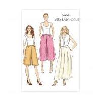 Vogue Ladies Easy Sewing Pattern 9091 Culottes & Pants