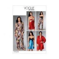 Vogue Ladies Sewing Pattern 9218 Camisole, Nightgowns, Pants & Gown