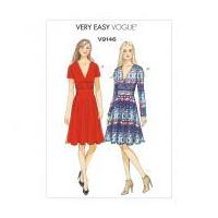 Vogue Ladies Easy Sewing Pattern 9146 V Neckline Dresses