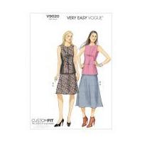 vogue ladies easy sewing pattern 9020 top skirt