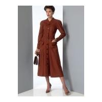 Vogue Ladies Sewing Pattern 9051 Vintage Style Button Up Dress & Belt