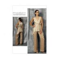 vogue ladies sewing pattern 1480 evening wear top trouser pants