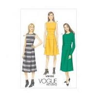 vogue ladies easy sewing pattern 9150 mock wrap panelled dresses