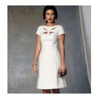 vogue ladies sewing pattern 1423 lined dress with cutwork detail