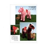 Vogue Craft Easy Sewing Pattern 9194 Plush Doll Horses with Saddle, Bridle & Blanket