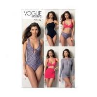 Vogue Ladies Sewing Pattern 9192 Wrap Top Bikini, One Piece Swimsuits & Cover Ups