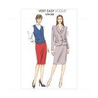 Vogue Ladies Easy Sewing Pattern 9138 Jacket, Waistcoat & Skirt Suit