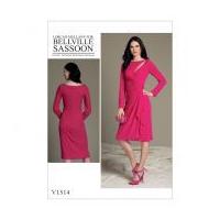 Vogue Ladies Sewing Pattern 1514 Mock Wrap Cutout Dress