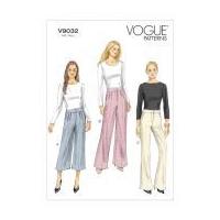 vogue ladies easy sewing pattern 9032 below waist trouser pants