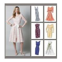 vogue ladies easy sewing pattern 8766 lined close fit dresses