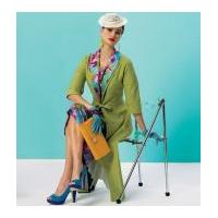 Vogue Ladies Sewing Pattern 8875 Vintage Style Dress, Belt, Coat & Detachable Collar