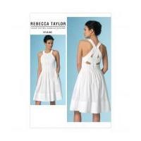 vogue ladies sewing pattern 1446 self lined dress with fancy back deta ...