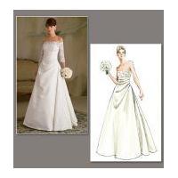 Vogue Ladies Sewing Pattern 2842 Bridal Off Shoulder Wedding Dresses