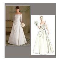 vogue ladies sewing pattern 2842 bridal off shoulder wedding dresses