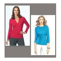 Vogue Ladies Easy Sewing Pattern 8151 Casual Jersey Tops