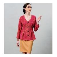 Vogue Ladies Easy Sewing Pattern 8906 Pleated Jacket Tops