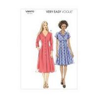 vogue ladies easy sewing pattern 8970 button up shirt dresses