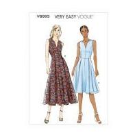 Vogue Ladies Easy Sewing Pattern 8993 Front Pleat Dresses
