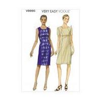 vogue ladies easy sewing pattern 8995 semi fitted panelled dresses