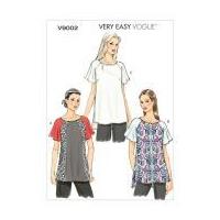 vogue ladies easy sewing pattern 9002 tops with frill sleeves