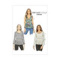 Vogue Ladies Easy Sewing Pattern 9056 Stretch Knit Peplum Tops