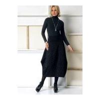Vogue Ladies Easy Sewing Pattern 9060 Asymmetric Skirts