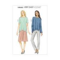 Vogue Ladies Easy Sewing Pattern 9063 Tops, Skirt & Trouser Pants