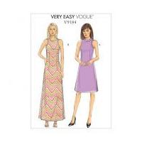 Vogue Ladies Petite Sizes Easy Sewing Pattern 9184 Side Slit, A Line Dresses
