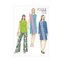 vogue ladies easy sewing pattern 9185 diagonal overlay top dresses str ...