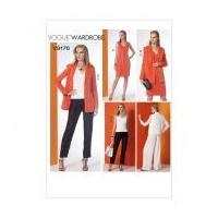 Vogue Ladies Easy Sewing Pattern 9176 Notch Collar Back Pleat Jacket, Top, Dress & Pants
