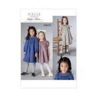 vogue girls sewing pattern 9177 smocked raglan sleeve dresses