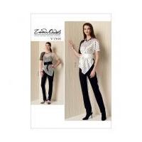 Vogue Ladies Easy Sewing Pattern 1508 Pointed Hem Top, Tapered Pants & Belt