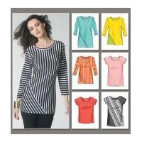 Vogue Ladies Easy Sewing Pattern 8792 Jersey T-Shirt Tops