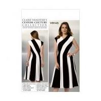 vogue ladies sewing pattern 9145 fit flare bias cut panelled dress