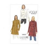 Vogue Ladies Sewing Pattern 9157 Lined Double Breasted Lined Coat in 3 Styles