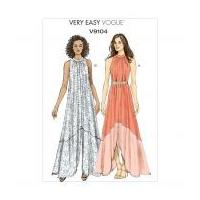 Vogue Ladies Easy Sewing Pattern 9104 Very Loose Fitting Maxi Dresses
